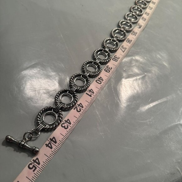 Rope Circle Chain Link Statement Belt Vintage T Bar Clasp Silver Adjustable - Picture 14 of 16